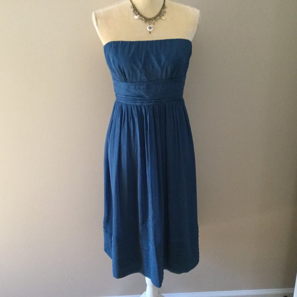 J. Crew Juliet Strapless 100% Silk Chiffon Dress